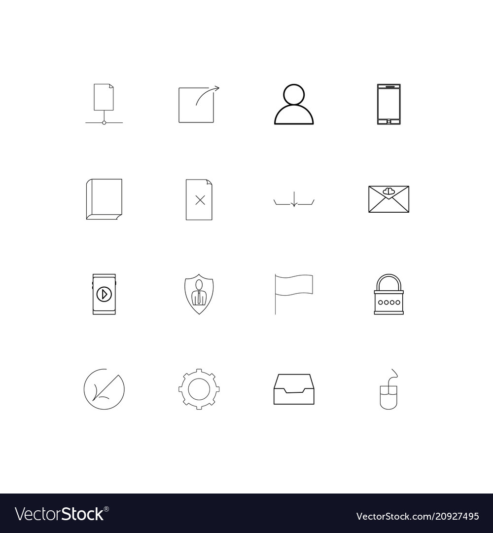 Internet technologies linear thin icons set
