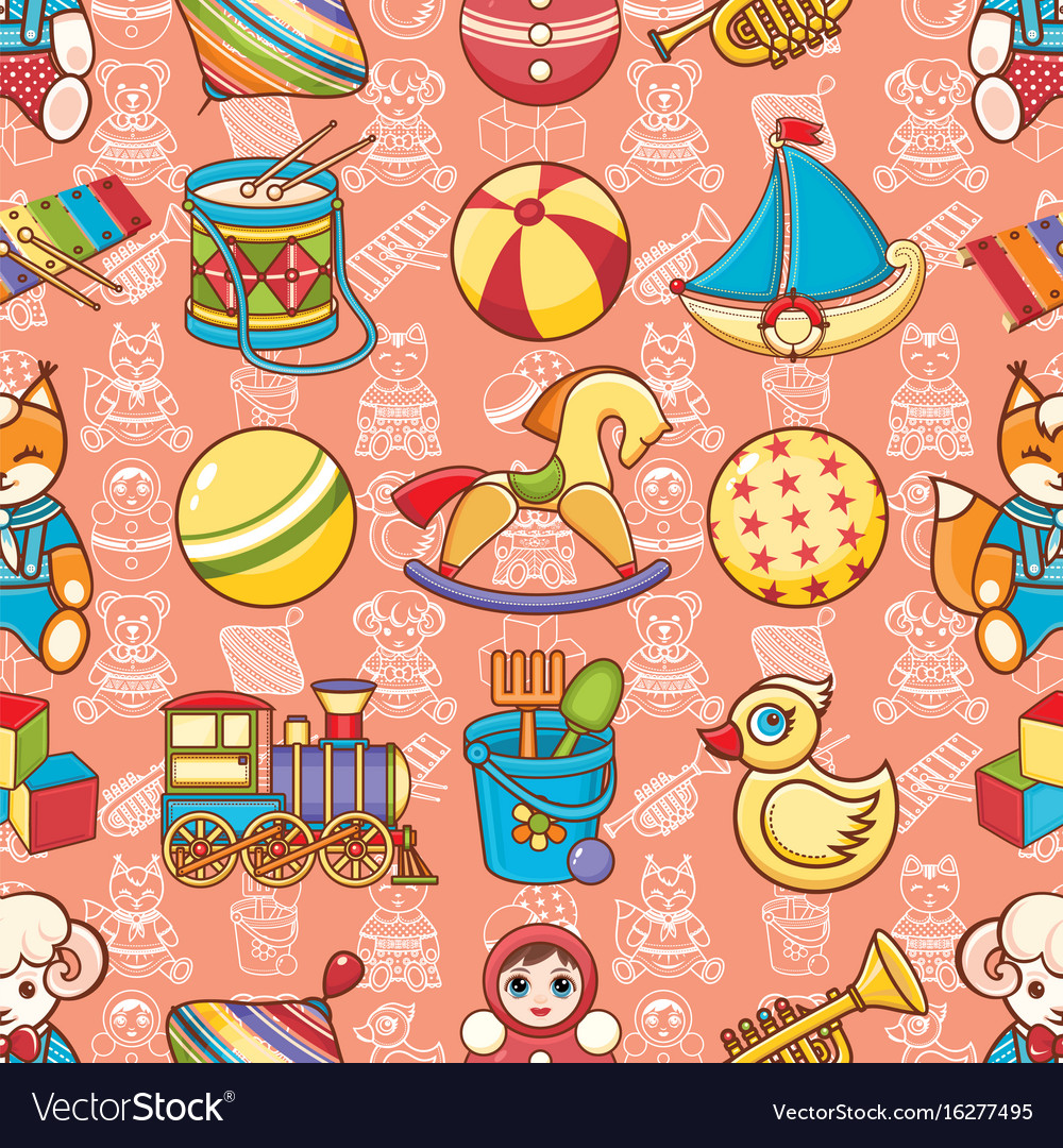 Kid toy seamless pattern design element