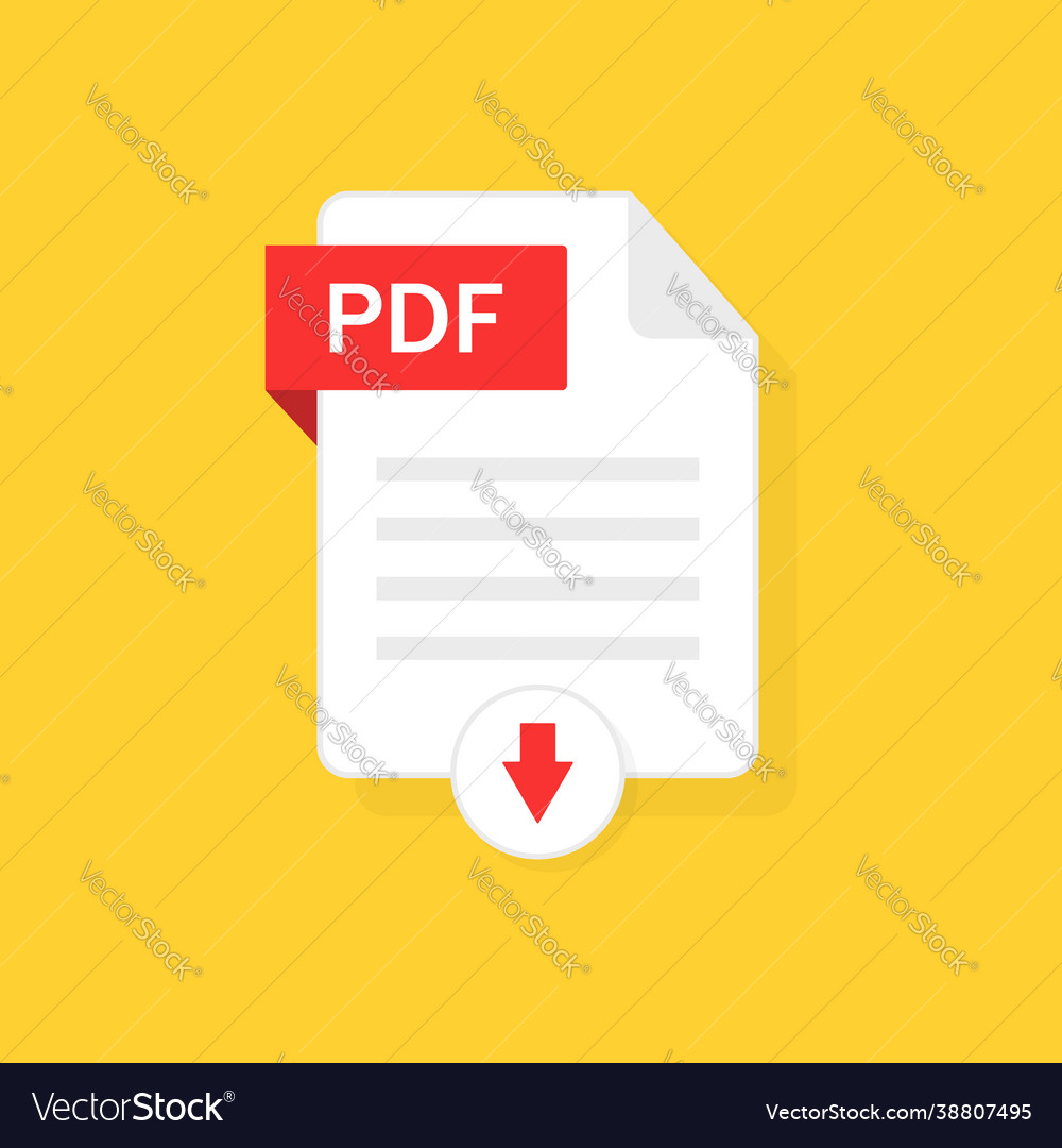 Pdf download icon file with button vector image Pdf download icon file with button