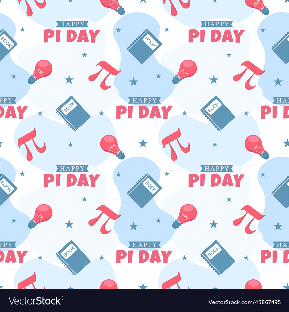 Pi day seamless pattern design with mathematical vector image Pi day seamless pattern design with mathematical
