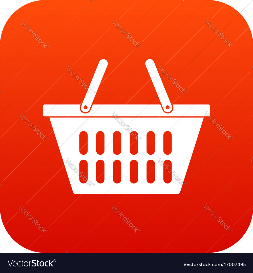 Red shopping basket icon 10eps Royalty Free Vector Image