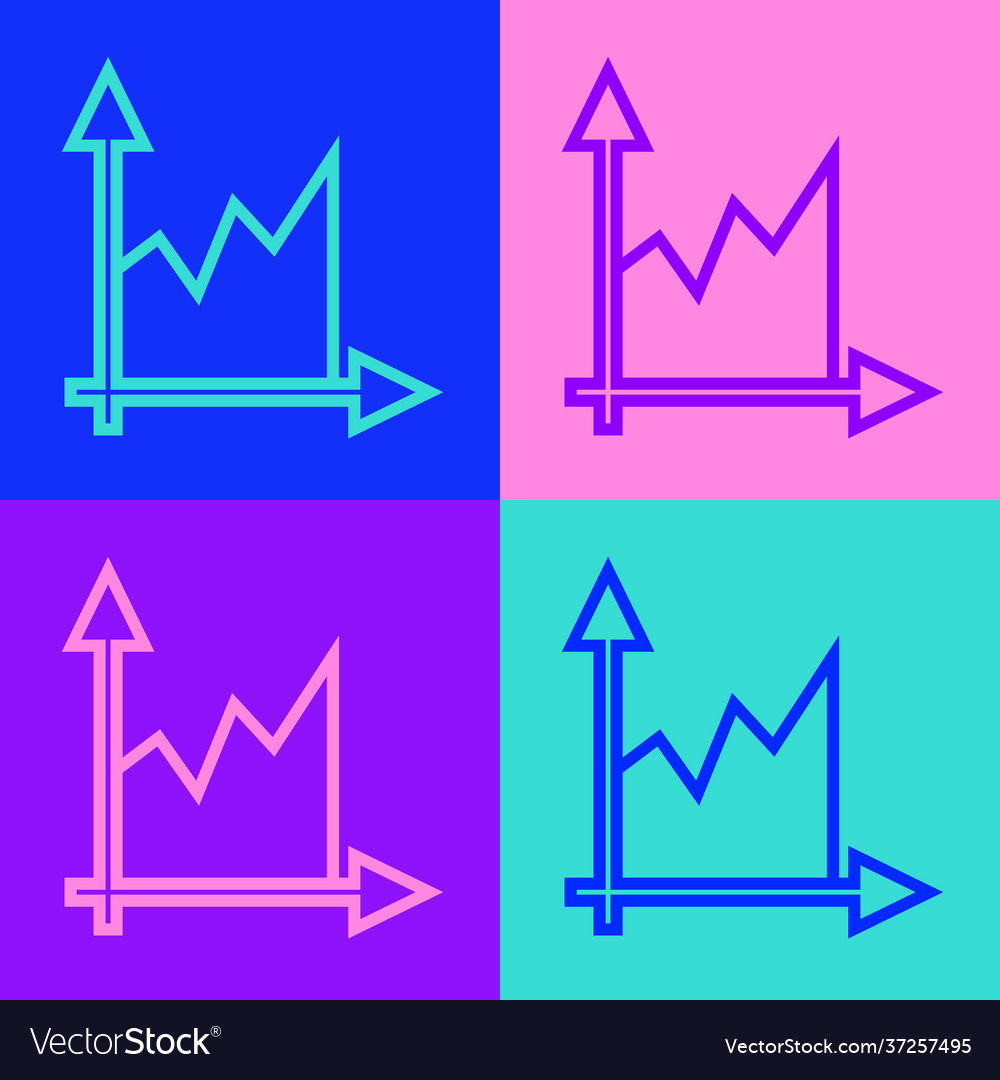 Pop art line graph schedule chart diagram