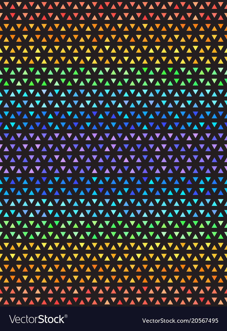 Rainbow striped triangle mosaic pattern seamless