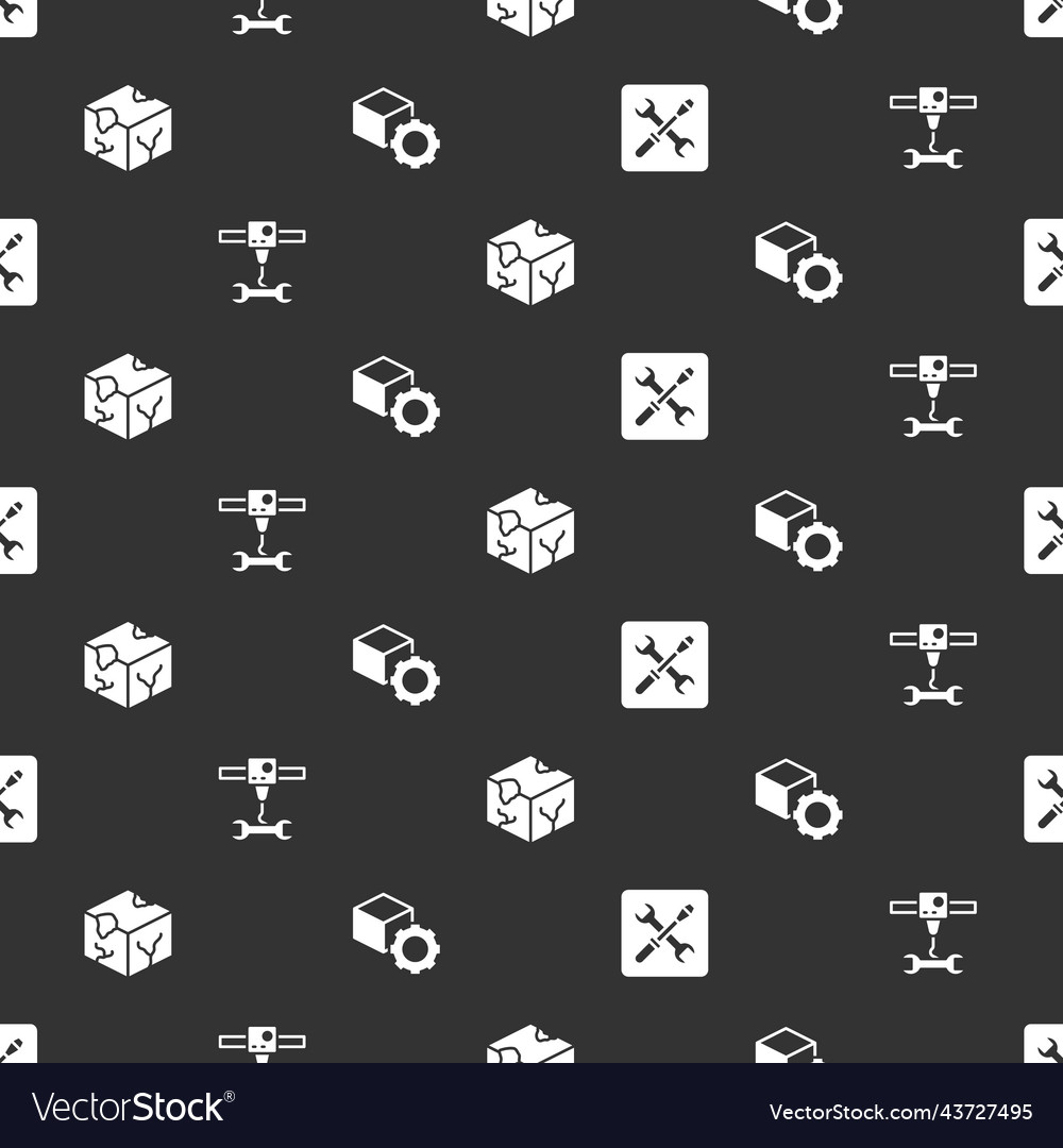 Set 3d printer setting wrench spanner isometric vector image Set 3d printer setting wrench spanner isometric