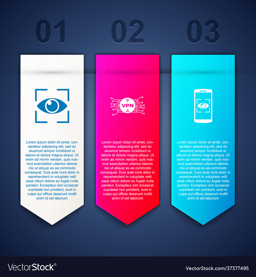 Set eye scan vpn with microchip circuit vector image Set eye scan vpn with microchip circuit