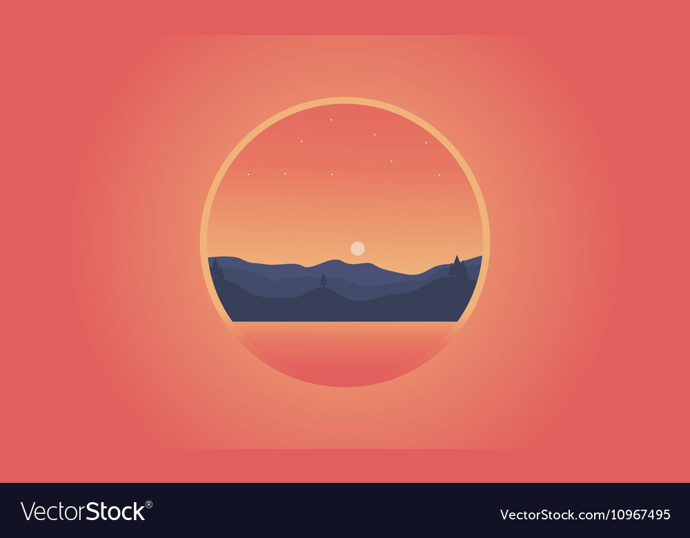 Silhouette of hill icon flat
