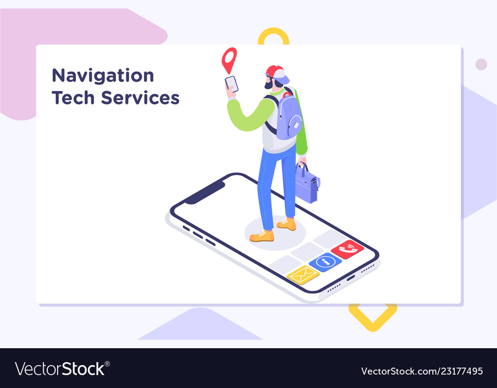 Tourist Navigating with Smartphone Map