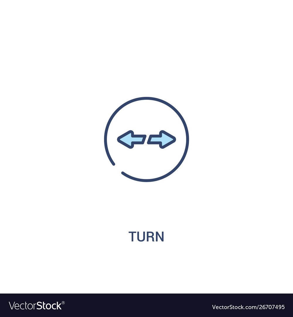 Turn concept 2 colored icon simple line element