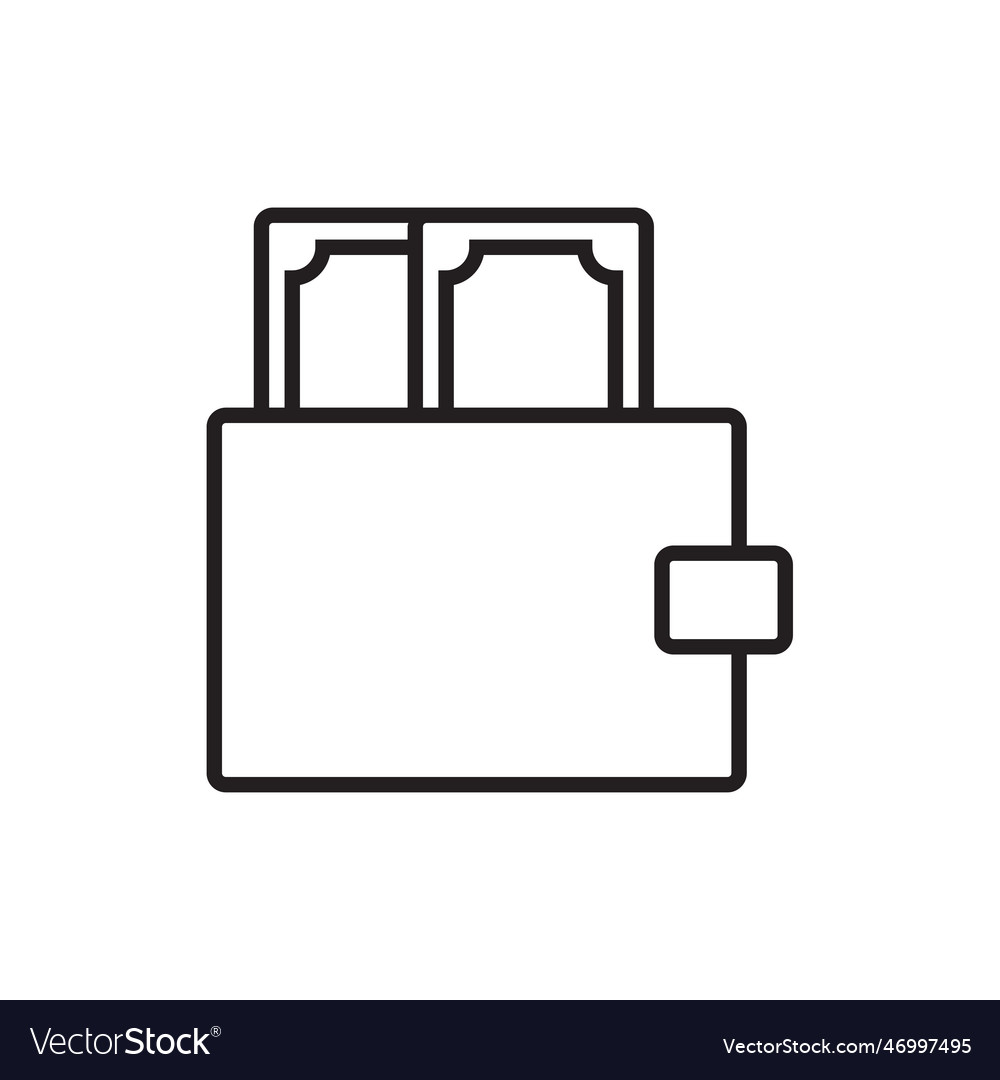 Brieftasche E-Commers Icon mit schwarzem Umriss Stil vector image Brieftasche E-Commers Icon mit schwarzem Umriss Stil