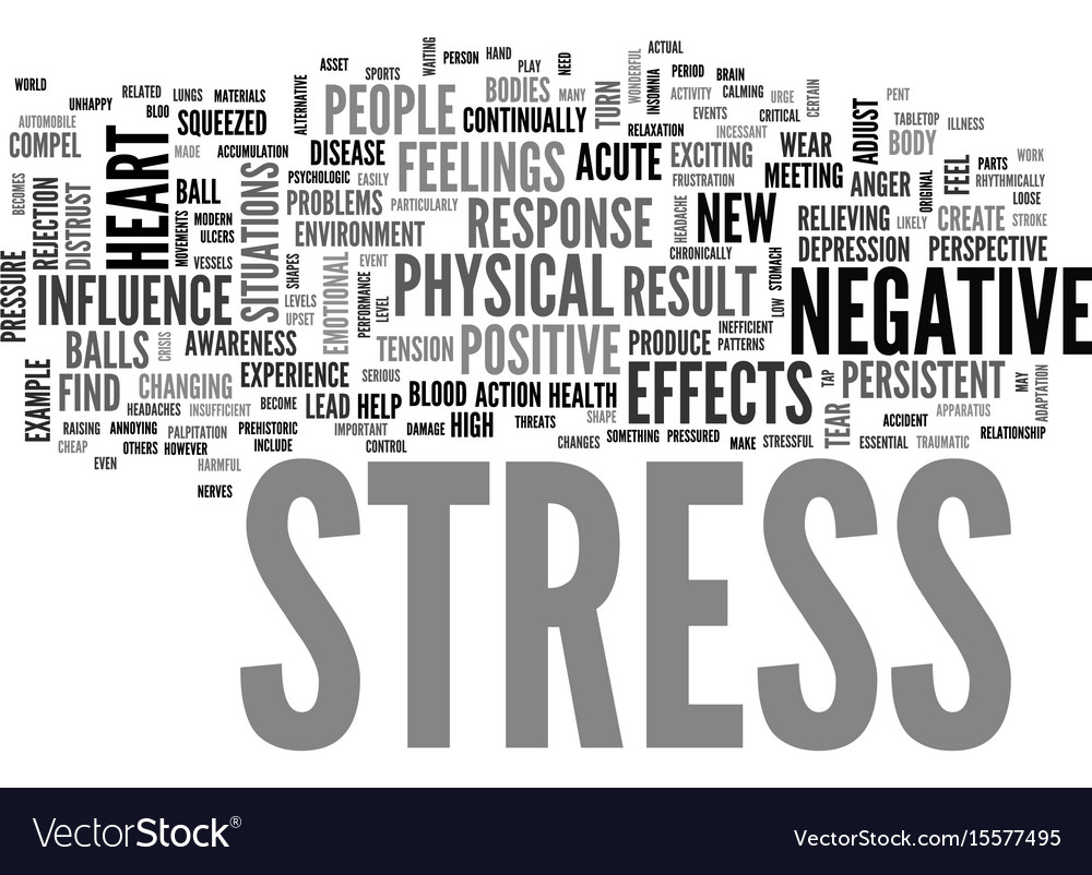 what-are-negative-effects-stress-text-word-vector-image