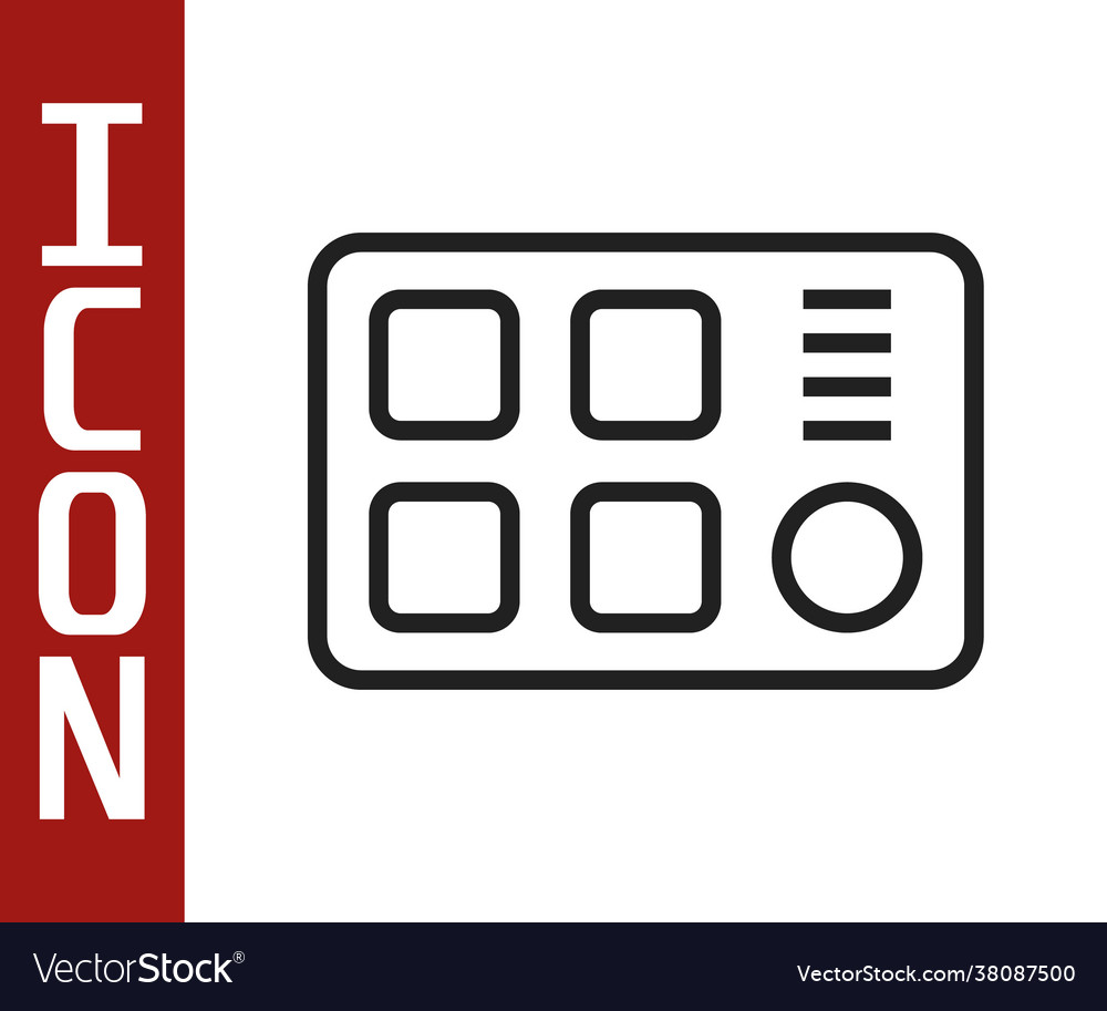 Black line drum machine icon isolated on white Vector Image