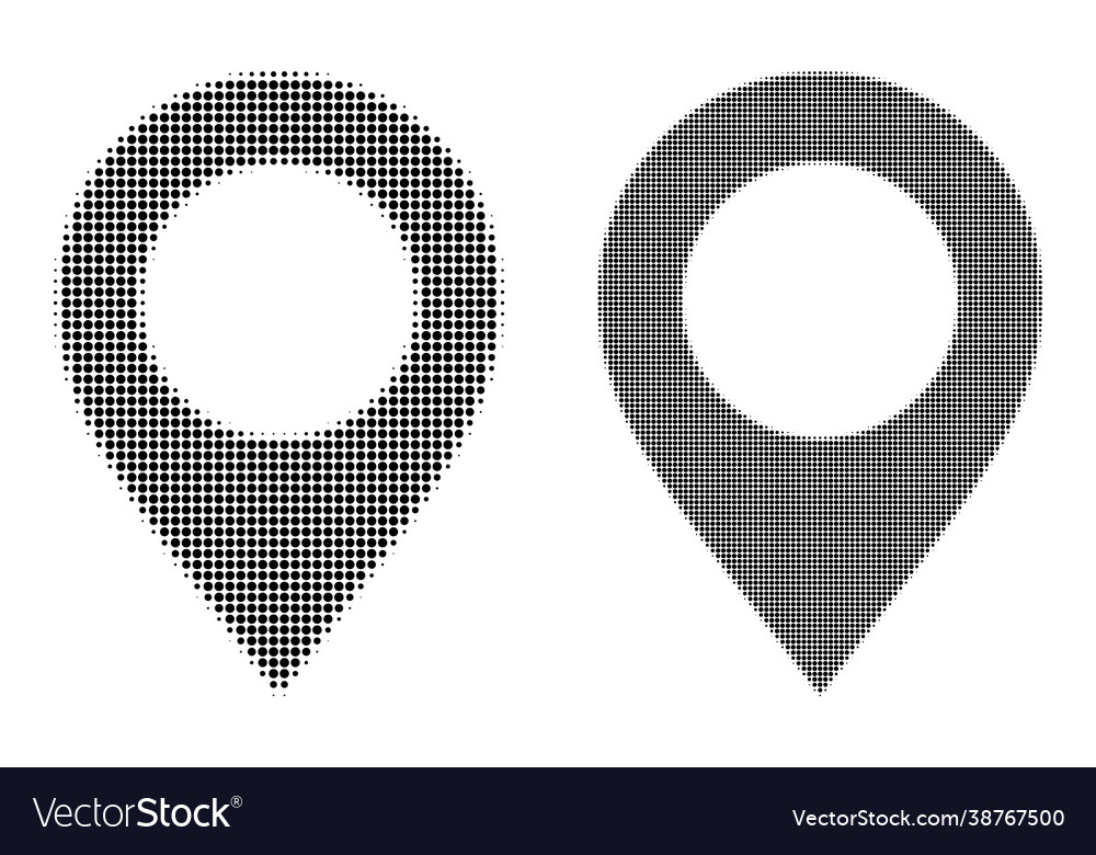 Dotted halftone map pointer icon Vector Image Dotted halftone map pointer icon