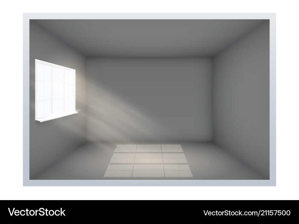 Example empty dark room with window Royalty Free Vector