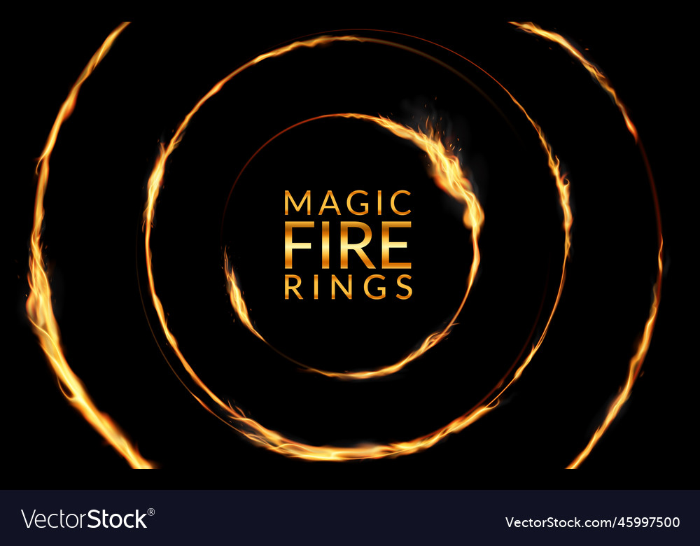 Fire rings hell concentric circle borders burn Vector Image