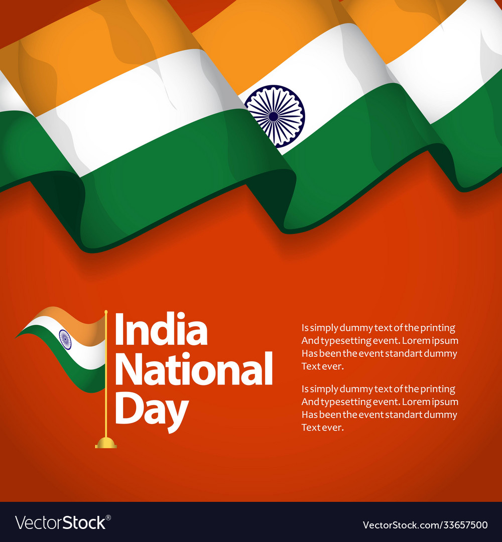 India national day template design Royalty Free Vector Image