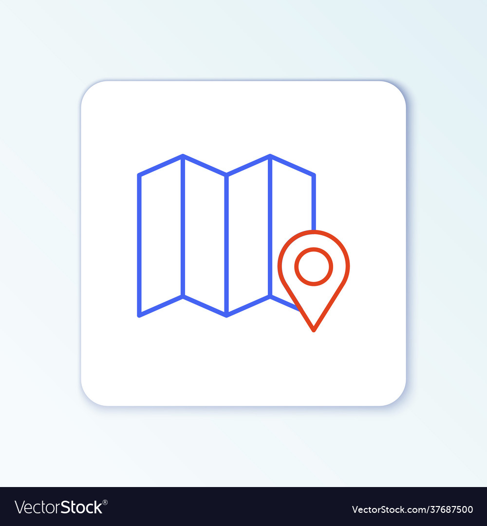 Line location forest on a map icon isolated vector image Line location forest on a map icon isolated