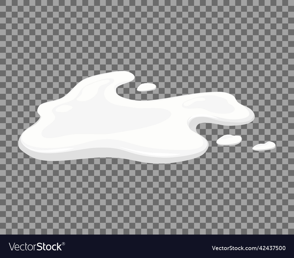 Milk spill on a transparent background puddle