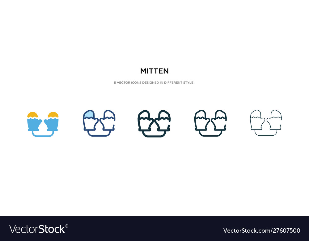 Mitten icon in different style two colored