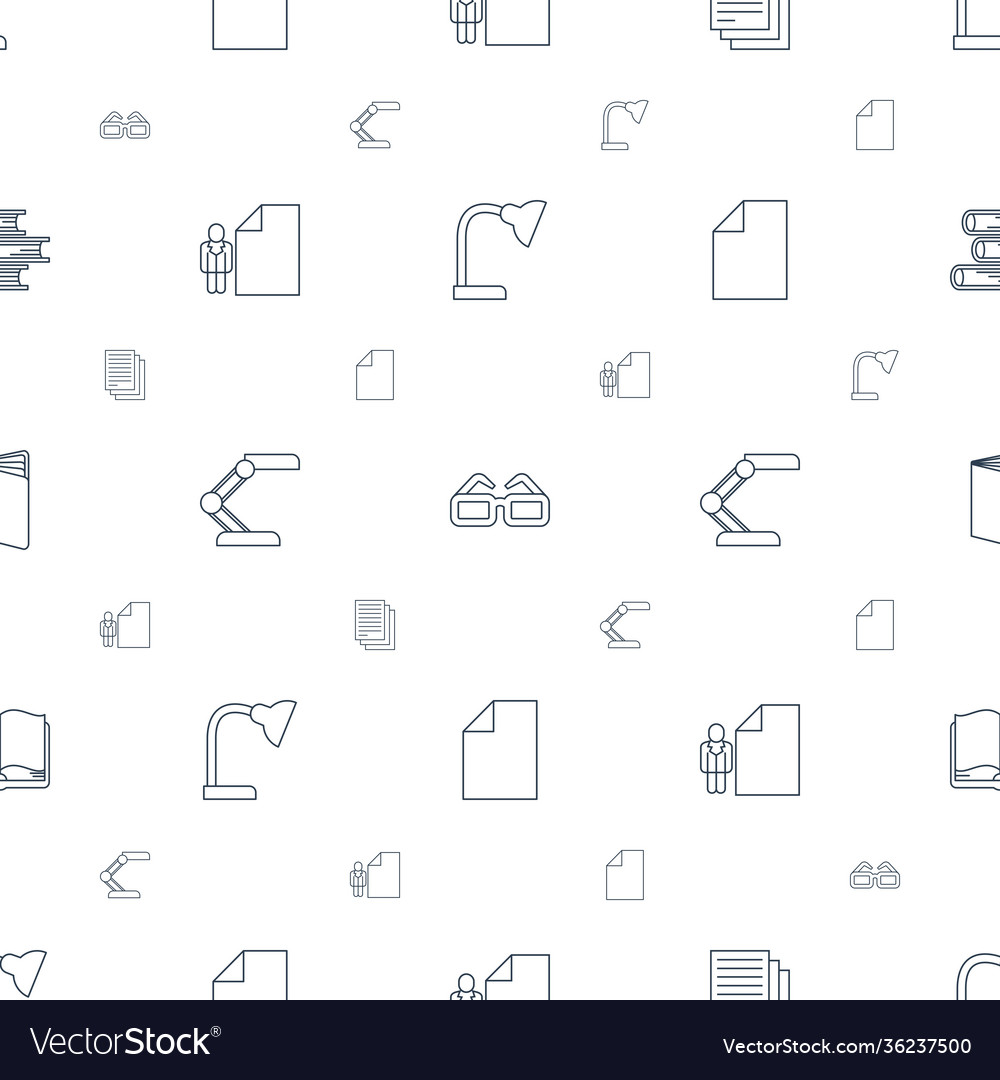 Reading icons pattern seamless white background