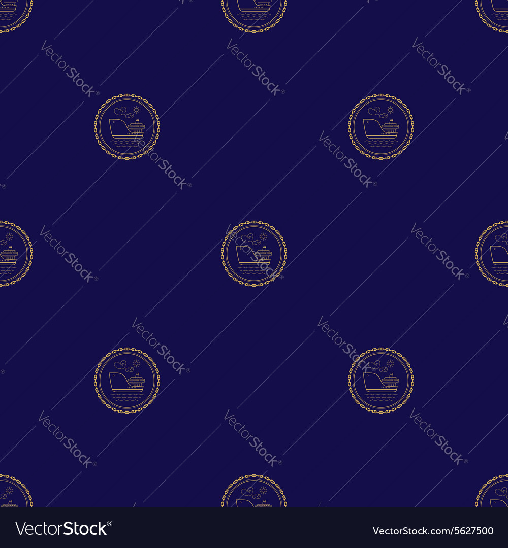 Seamless pattern with cargo ship