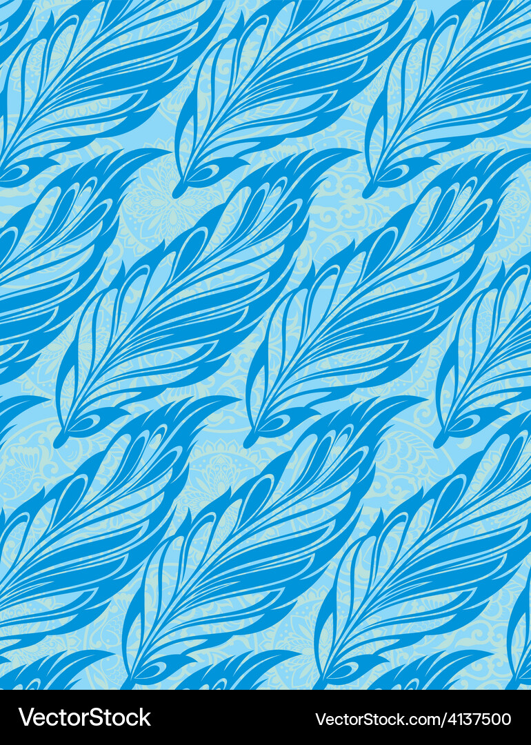 Seamless pattern with feathers Royalty Free Vector Image