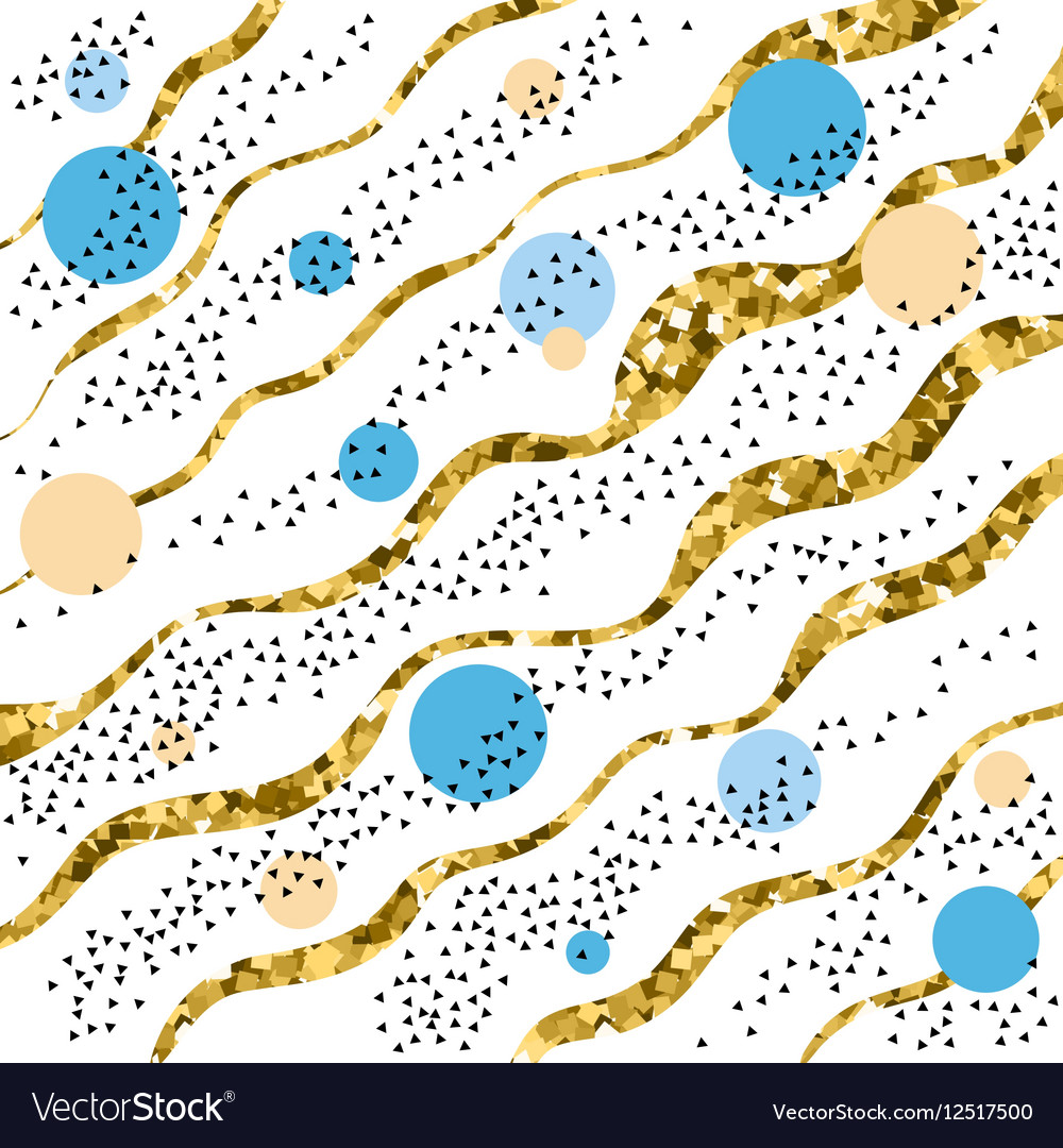 Seamless pattern with golden curved lines beige Vector Image