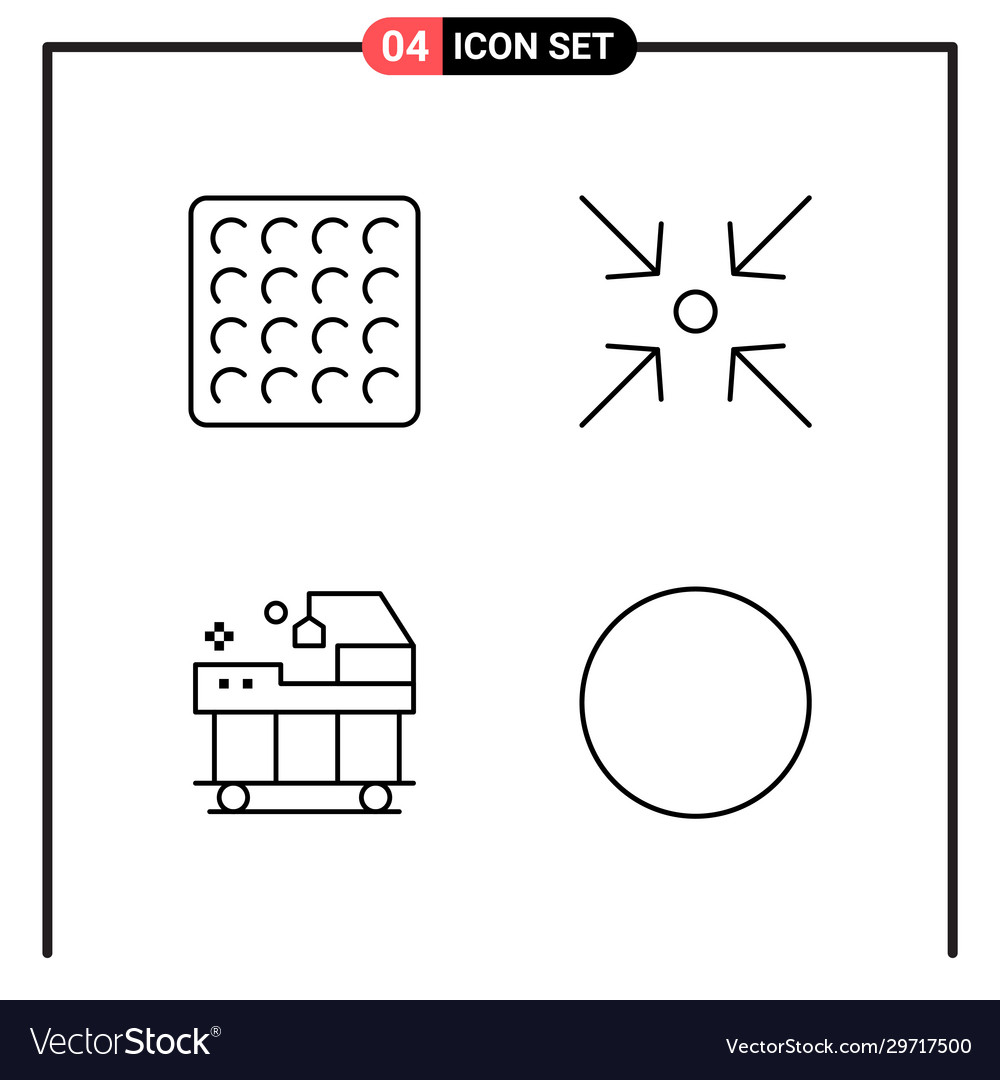 Set 4 line style icons for web and mobile Vector Image Set 4 line style icons for web and mobile