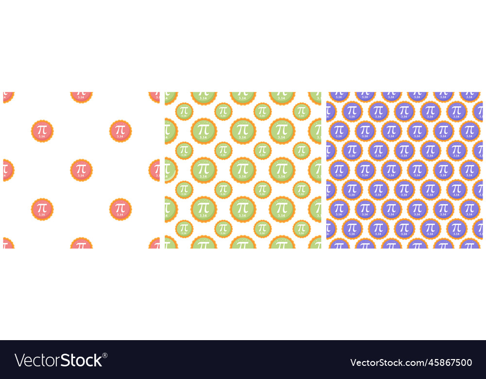 Set of pi day seamless pattern design