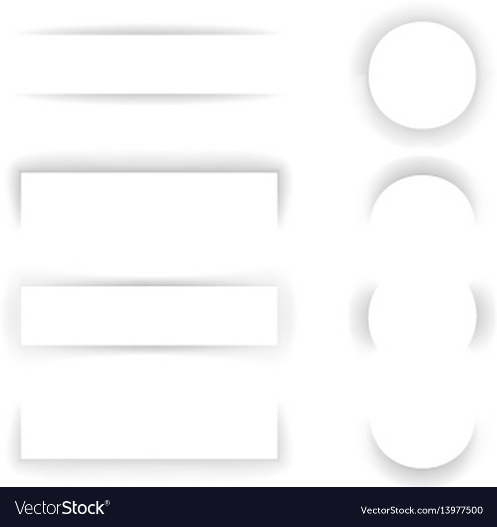 shadow paper template effect set transparent vector image