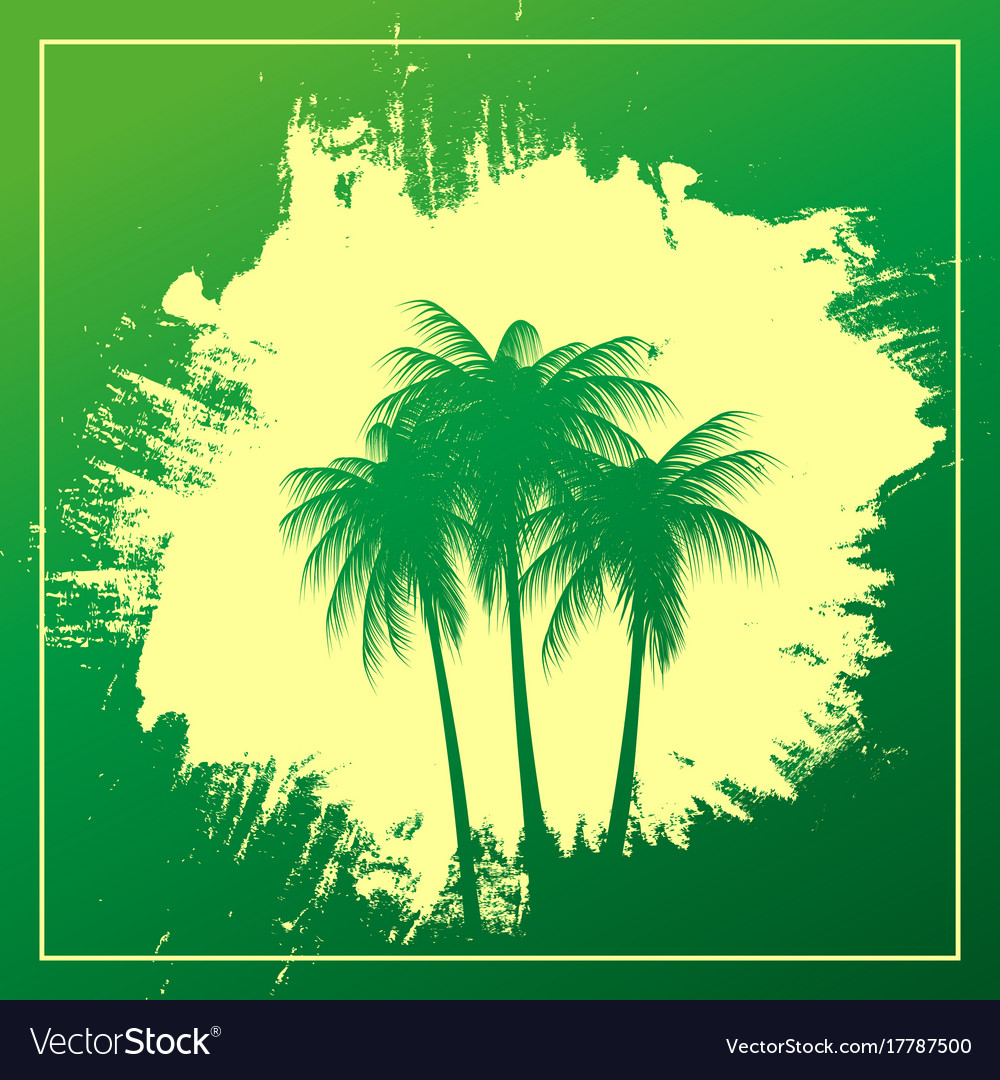 Three palm trees on an abstract background