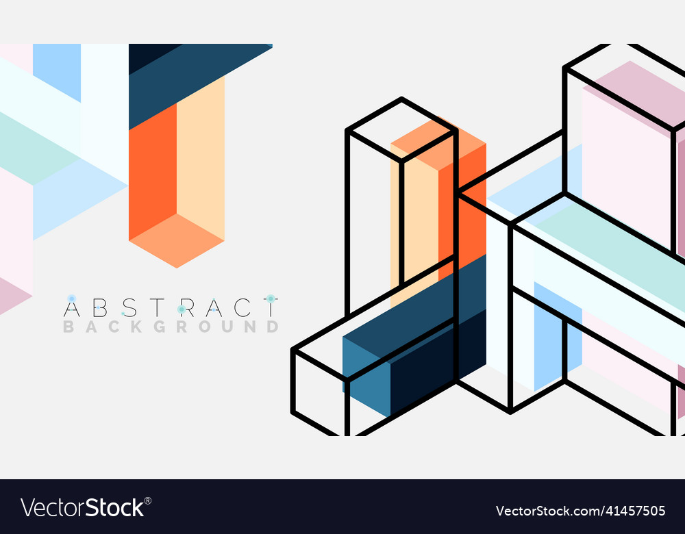 Abstract background 3d cubes cubic elements vector image Abstract background 3d cubes cubic elements