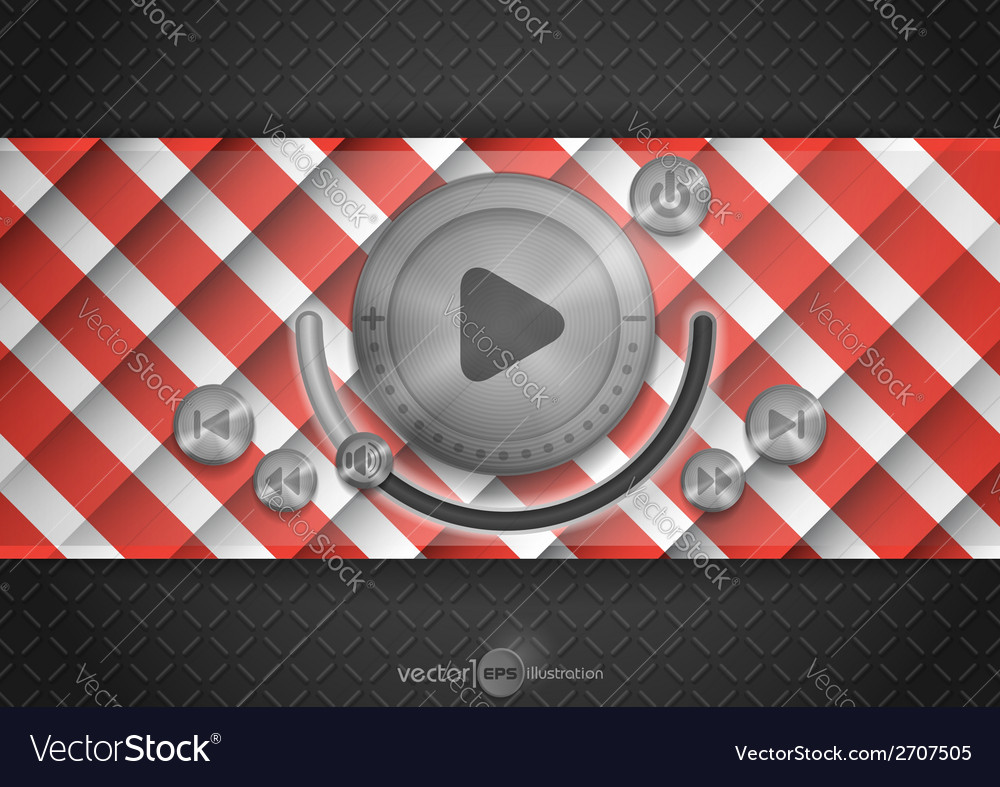 Abstract technology app icon with music button