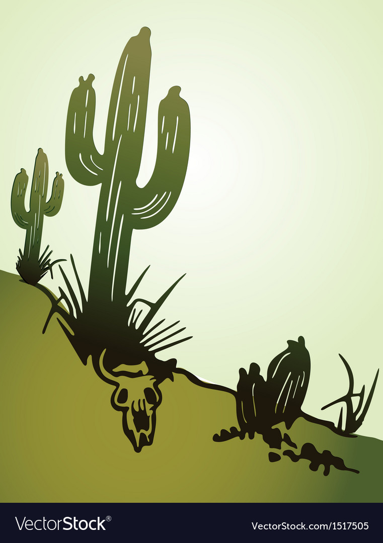Cactus saguaro background Royalty Free Vector Image