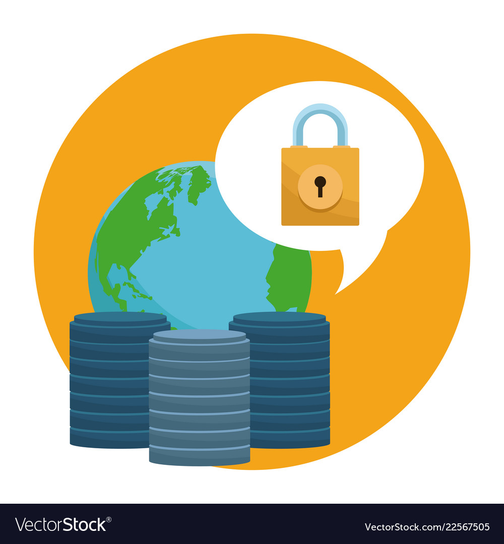 Database and security technology vector image Database and security technology