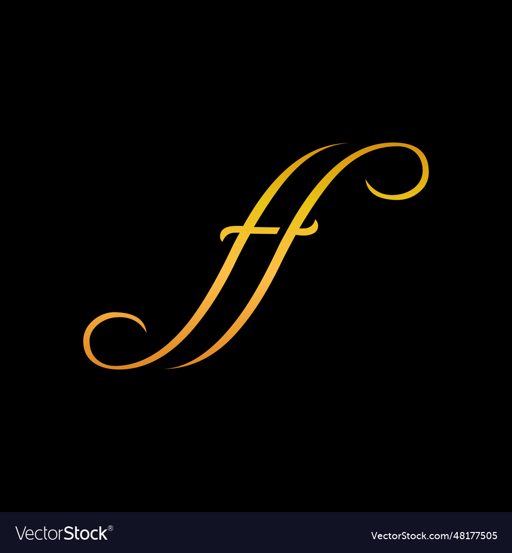 Elegant Gold F Letter Logo - Beauty & Cosmetics
