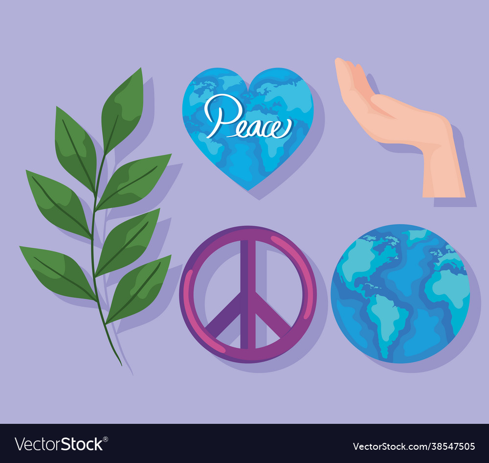 Five peace icons Royalty Free Vector Image - VectorStock