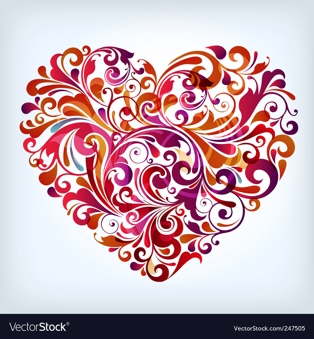 Floral heart Royalty Free Vector Image - VectorStock