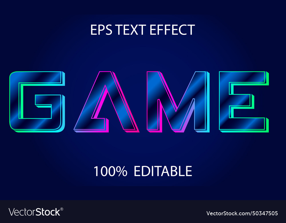 Game text effect vector image Game text effect