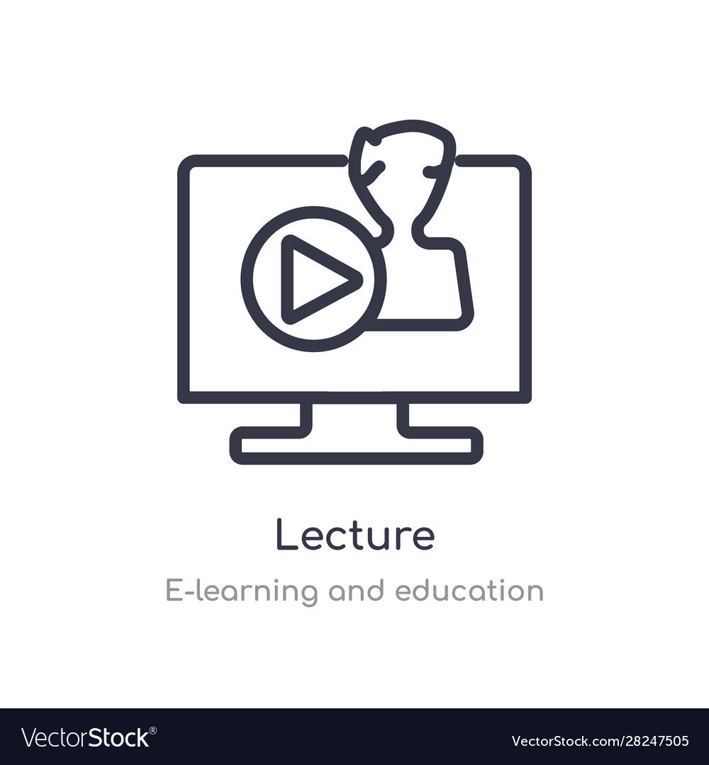 Lecture outline icon isolated line from vector image Lecture outline icon isolated line from