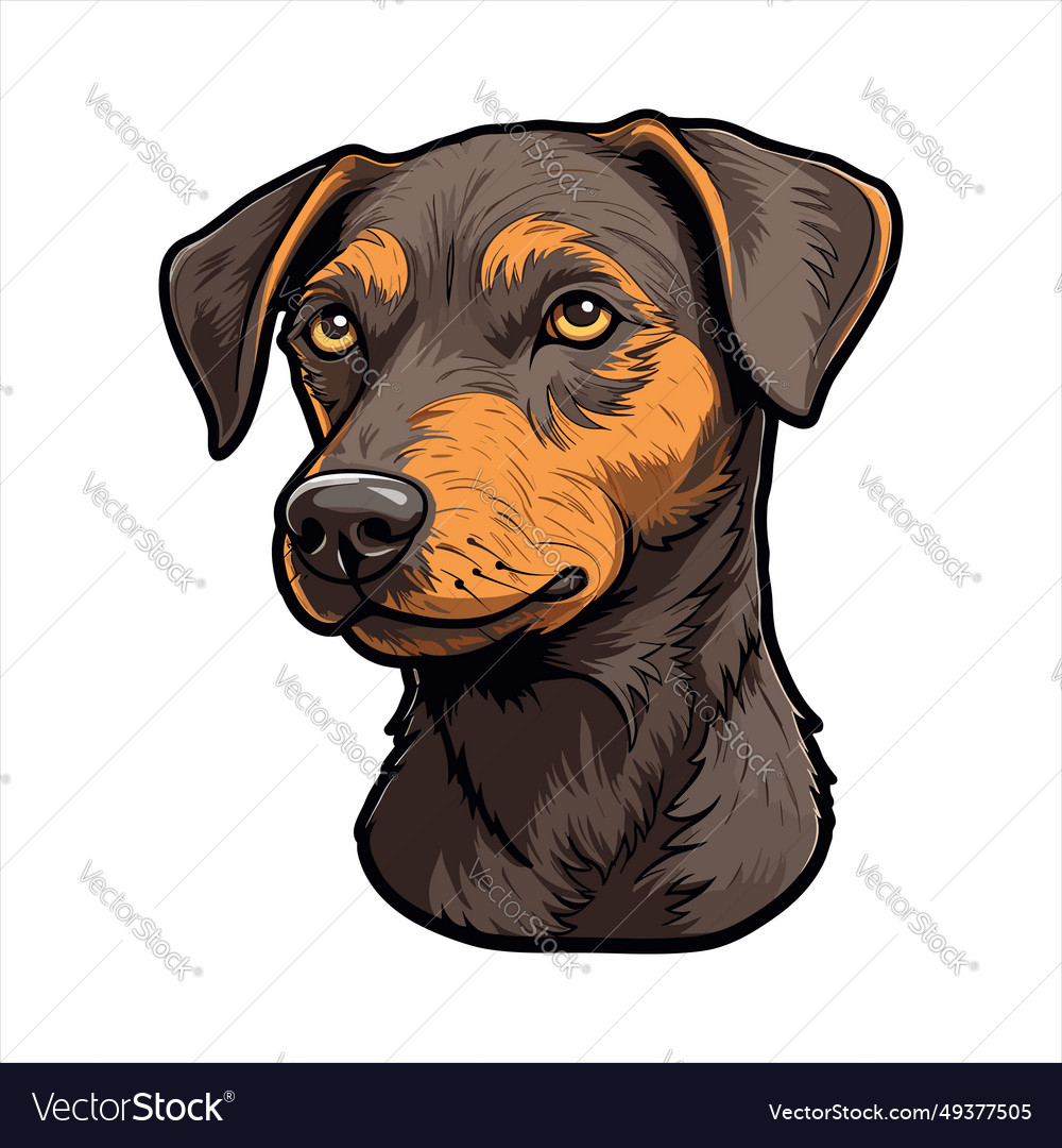 Patterdale terrier dog breed cute cartoon kawaii Vector Image