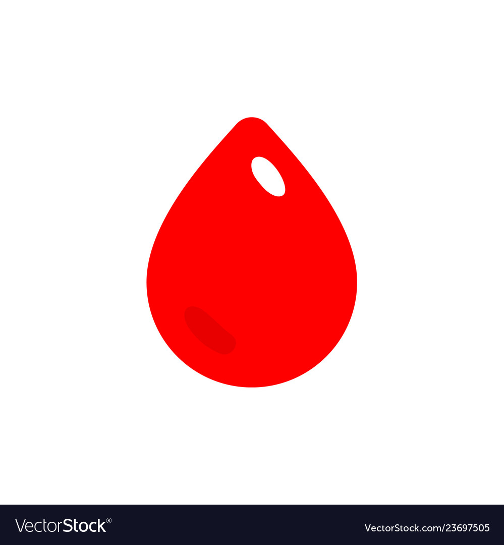 Red drop blood icon donor symbol simple flat