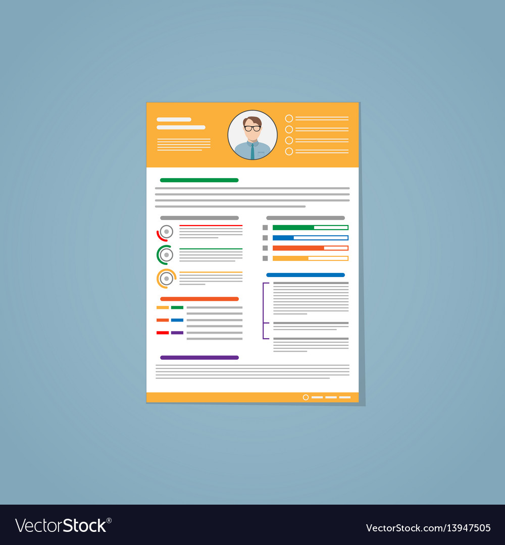 Resume yellow Royalty Free Vector Image - VectorStock