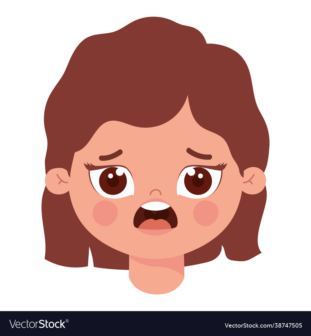 Screaming female child Royalty Free Vector Image