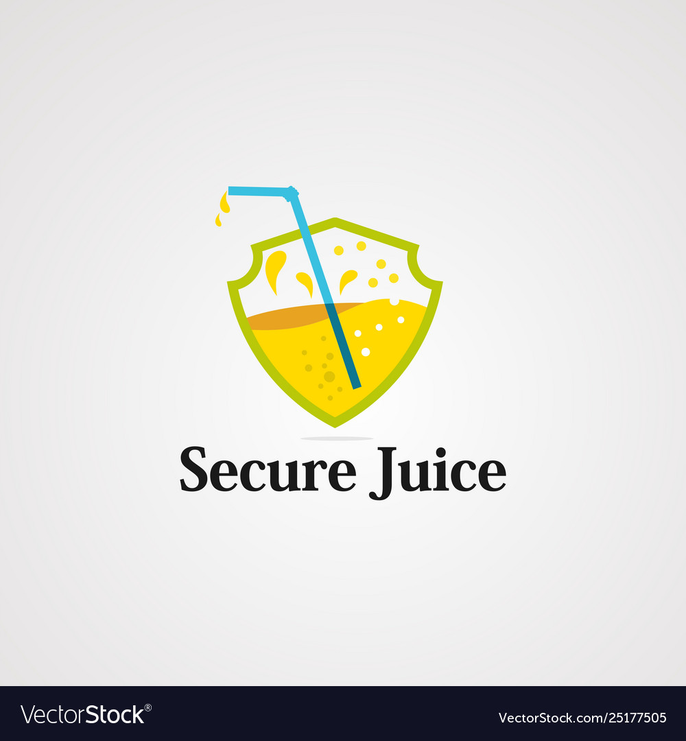 Secure juice logo icon element and template vector image Secure juice logo icon element and template