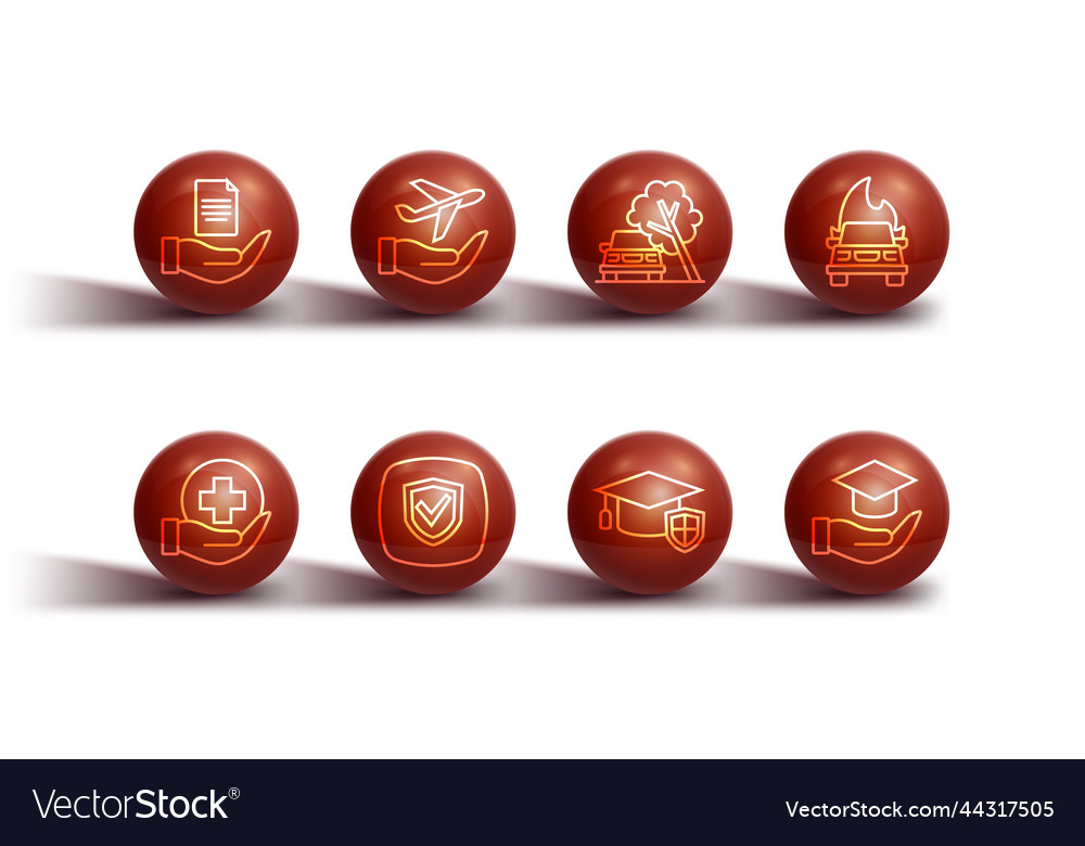 Set line contract in hand life insurance burning vector image Set line contract in hand life insurance burning