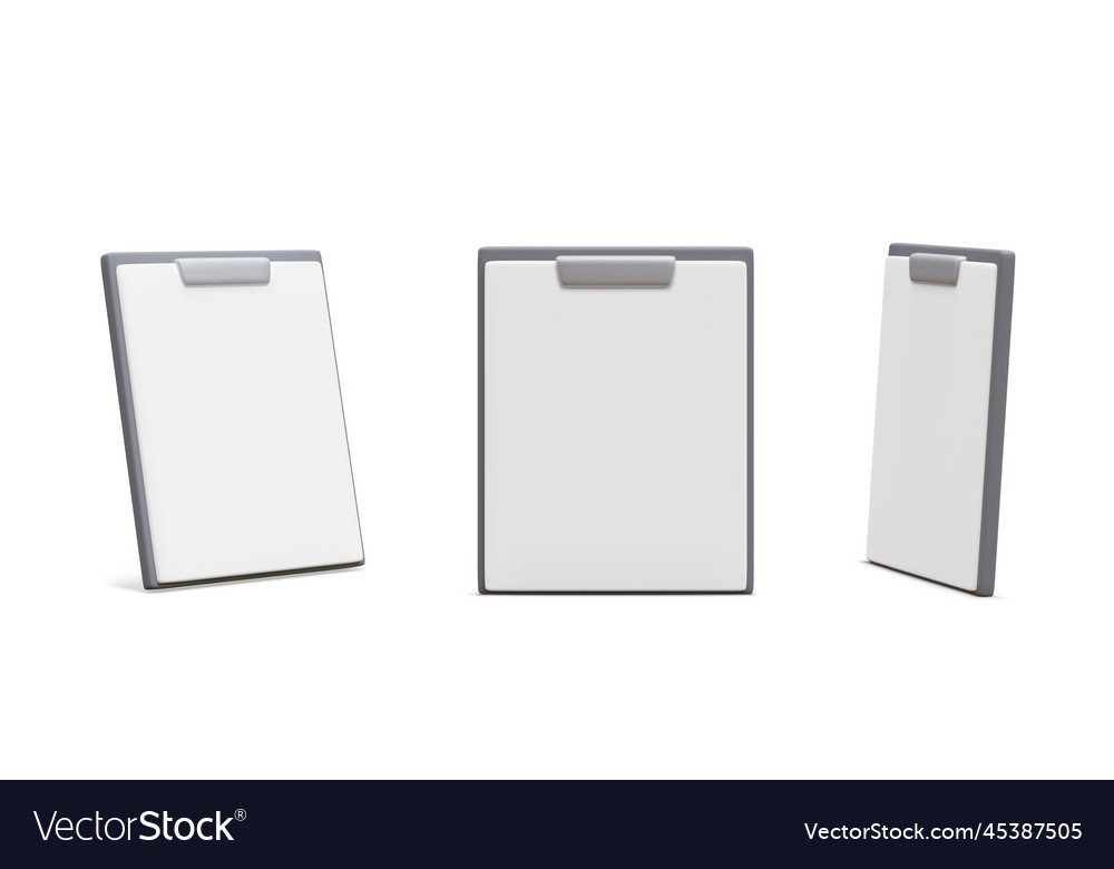Set of 3d realistic document icon isolated Vector Image Set of 3d realistic document icon isolated