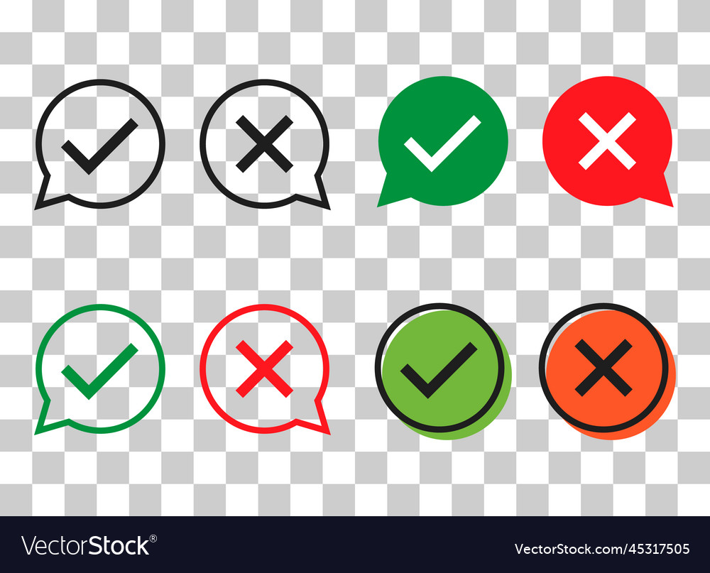 Set of check do dos mark correct wrong sign Vector Image Set of check do dos mark correct wrong sign