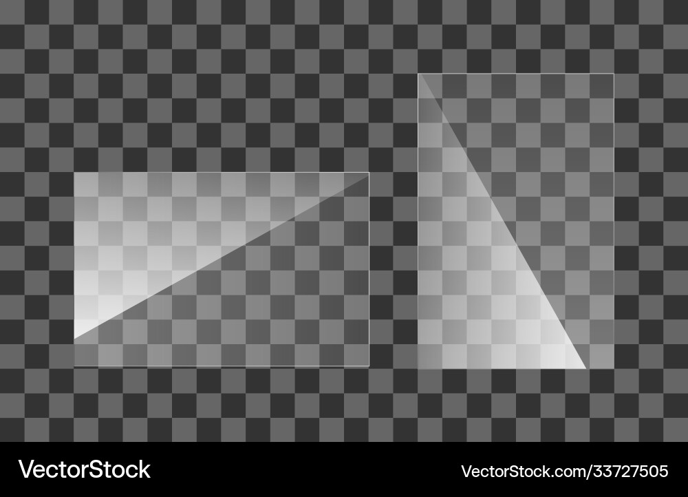 Set transparent shiny glass plates clear Vector Image