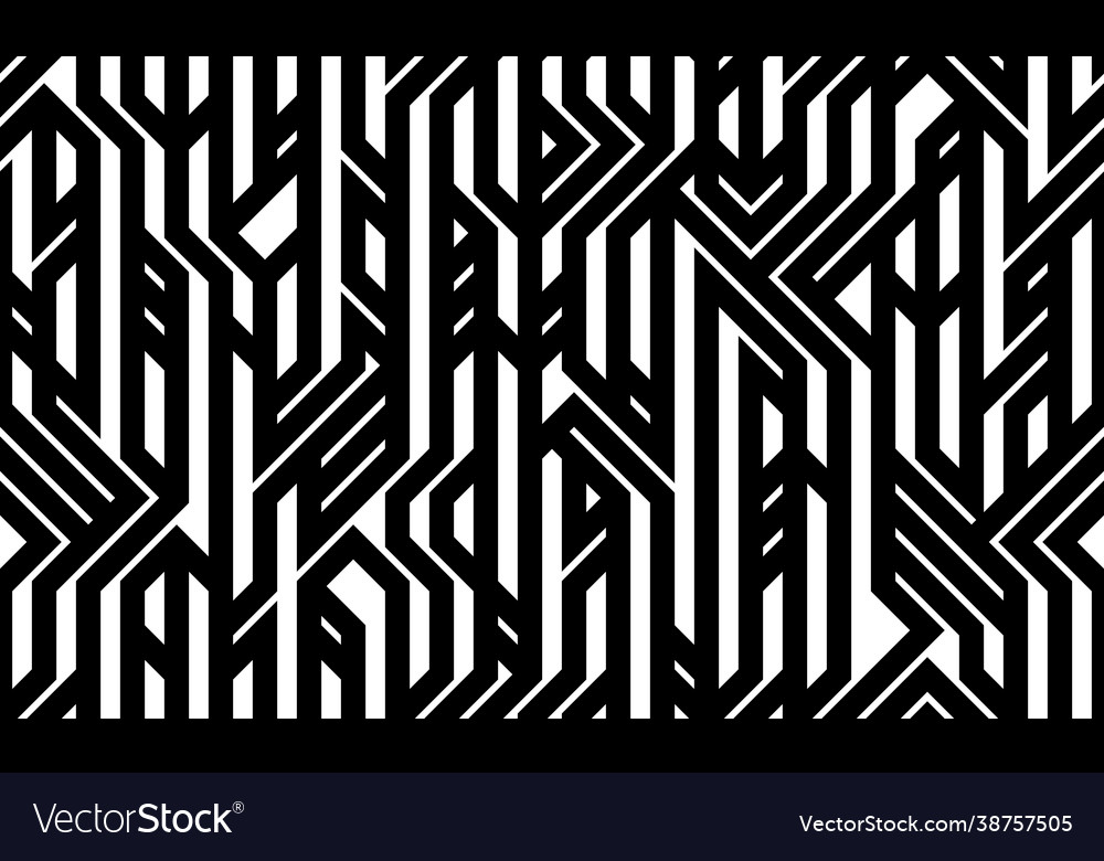 Tech style seamless linear pattern monochrome Vector Image Tech style seamless linear pattern monochrome