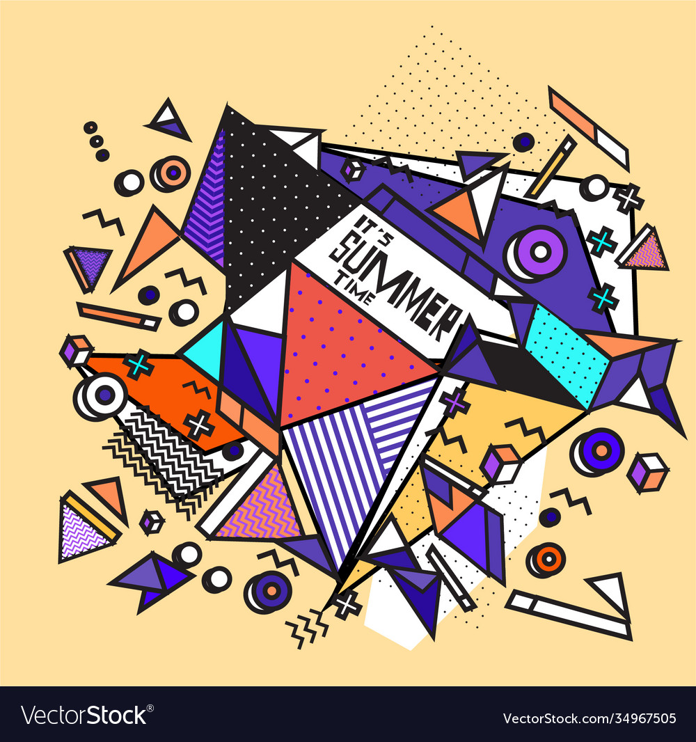 Triangle geometric forms for summer design event vector image Triangle geometric forms for summer design event